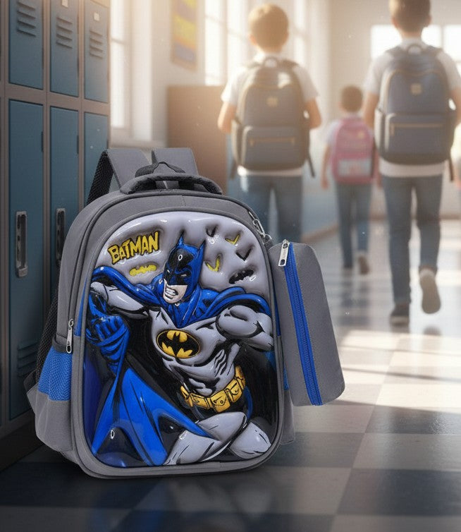 Cartoon Themed School Bag with Pencil Pouch