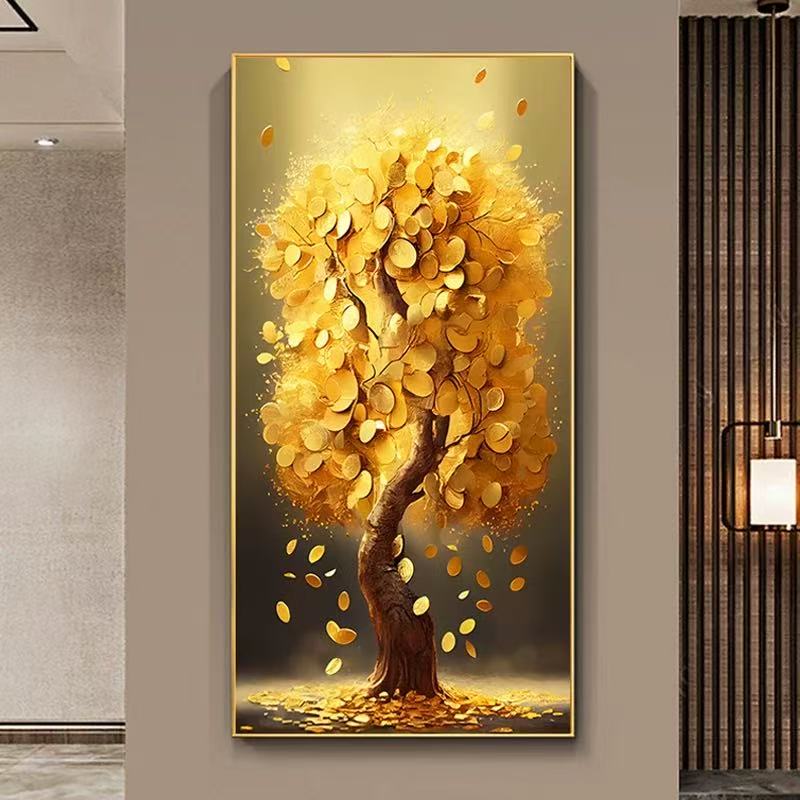 LED golden tree with crystal art decorative lamp for elegant home and tabletop décor