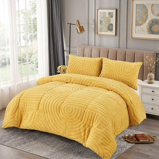 Heavy warm woolen duvet set 6x7ft with bedsheet and two pillowcases for cozy bedroom comfort.