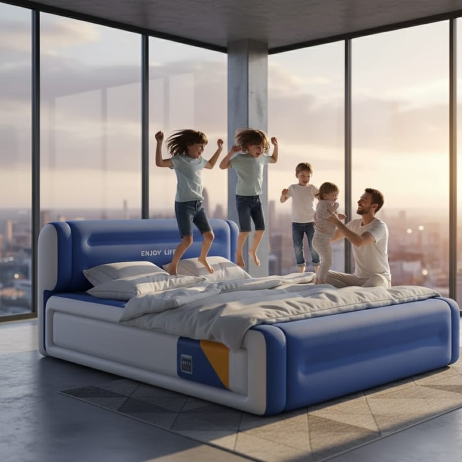 Inflatable Air Bed with Headrest