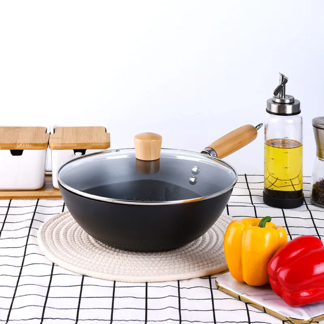 Coated Deep Frying Pan With Lid