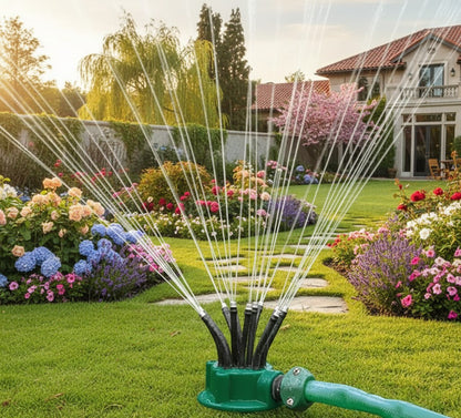 360-degree automatic garden sprinkler with rotary nozzle