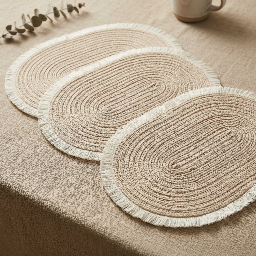 6Pcs Oval Washable Non Slip Table Mats