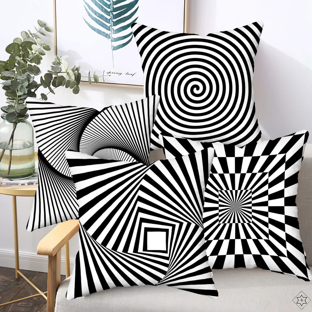 2 Pcs Geometric Contrast Pillowcases