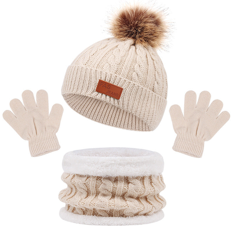 3-in-1 Winter Kids Beanies Hat, Scarf & Gloves Set