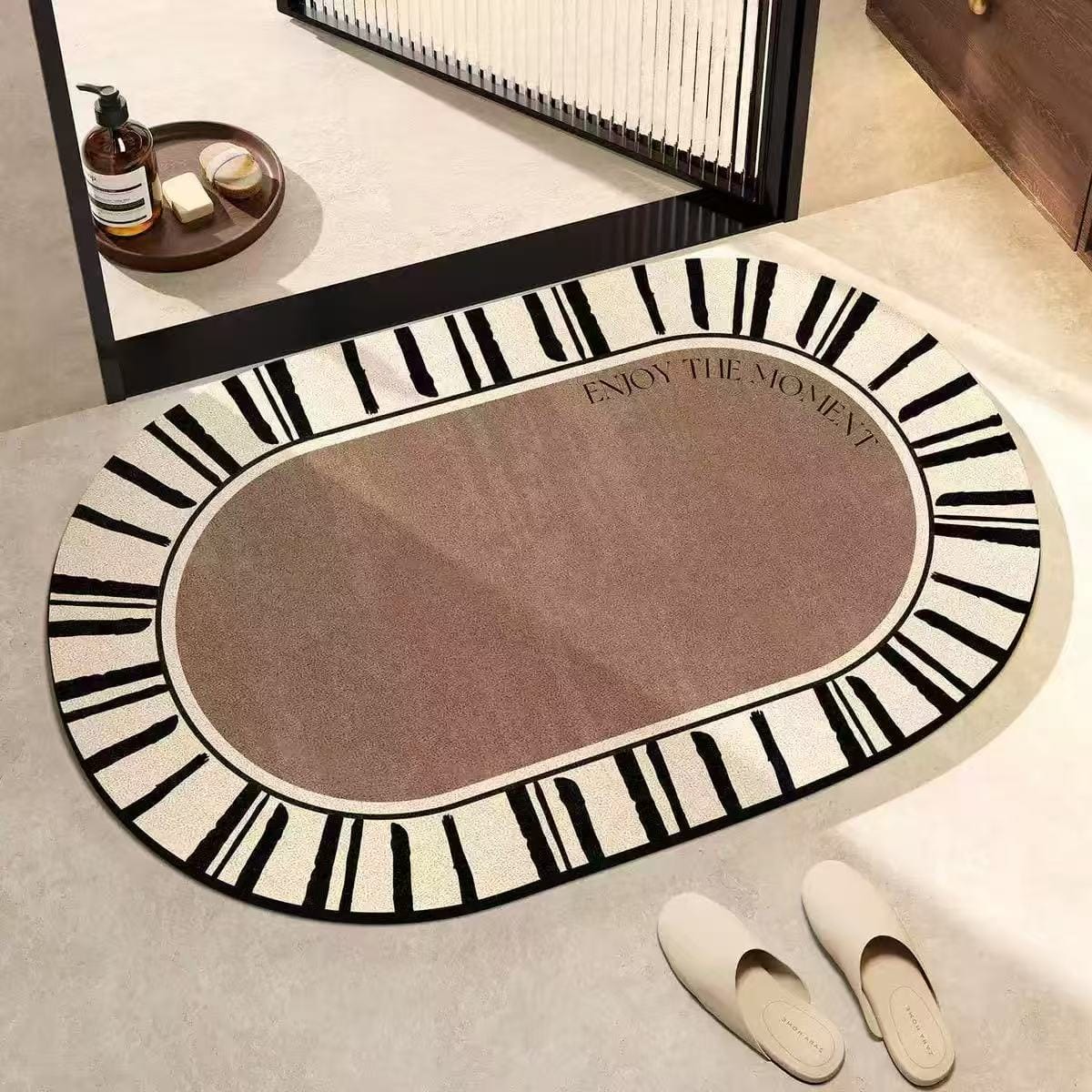 50 × 80cm Oval Absorbent Bathroom and Door Mat