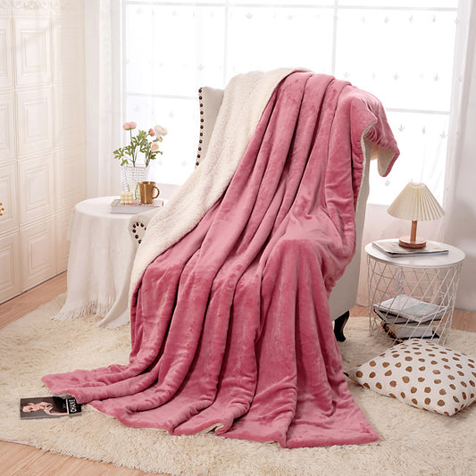 Double layer Sherpa throw blanket, size 150×200 cm.