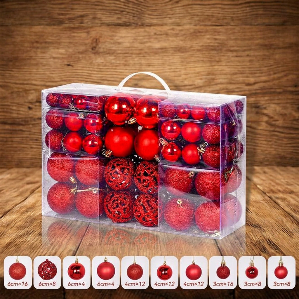 100 Piece Shatterproof Christmas Ball Ornaments Set