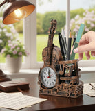Violin Themed Alarm Clock with Pen Holder