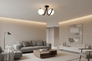 Double E27 indoor light fixture compatible with LED CFL and incandescent bulbs for residential and commercial interiors