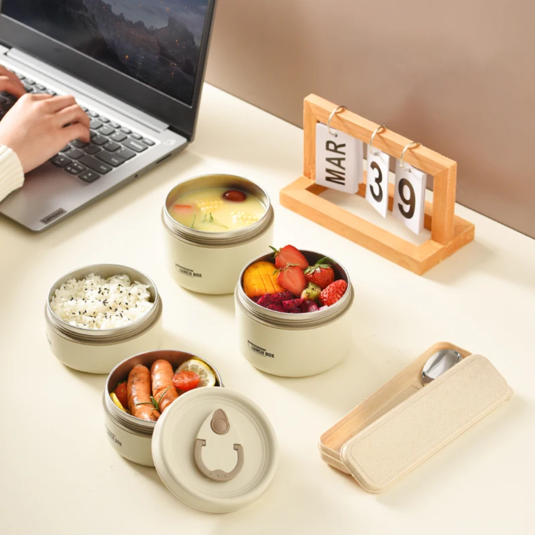 4-in-1 Lunch Box Set with Bag & Cutlery