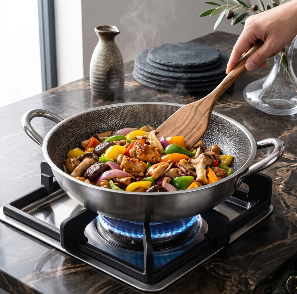 30cm Honeycomb Stainless Steel Pan
