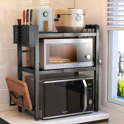 Double Layer Heavy Duty Adjustable Microwave Stand