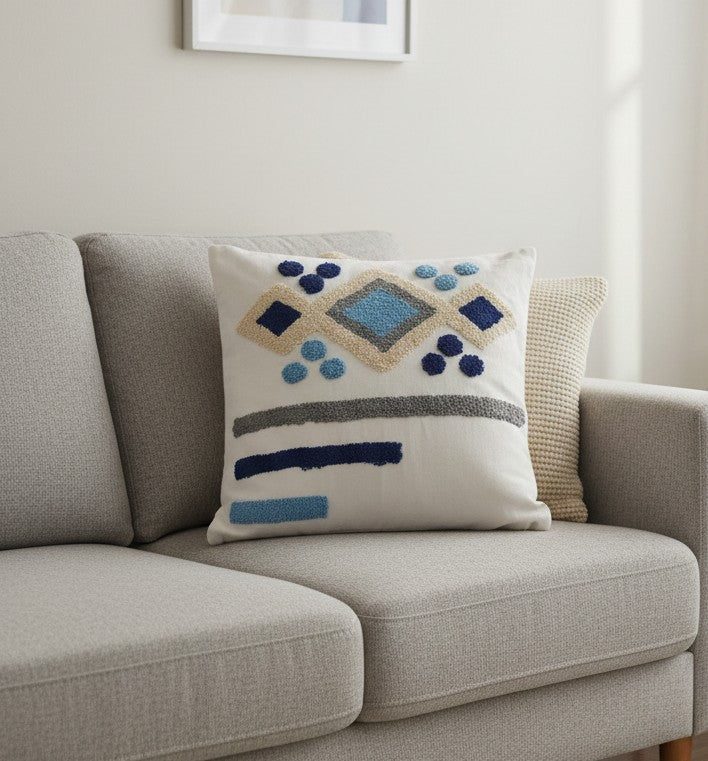 Boho Geometric Diamond Line Tufted Pillow Covers – 45×45 cm