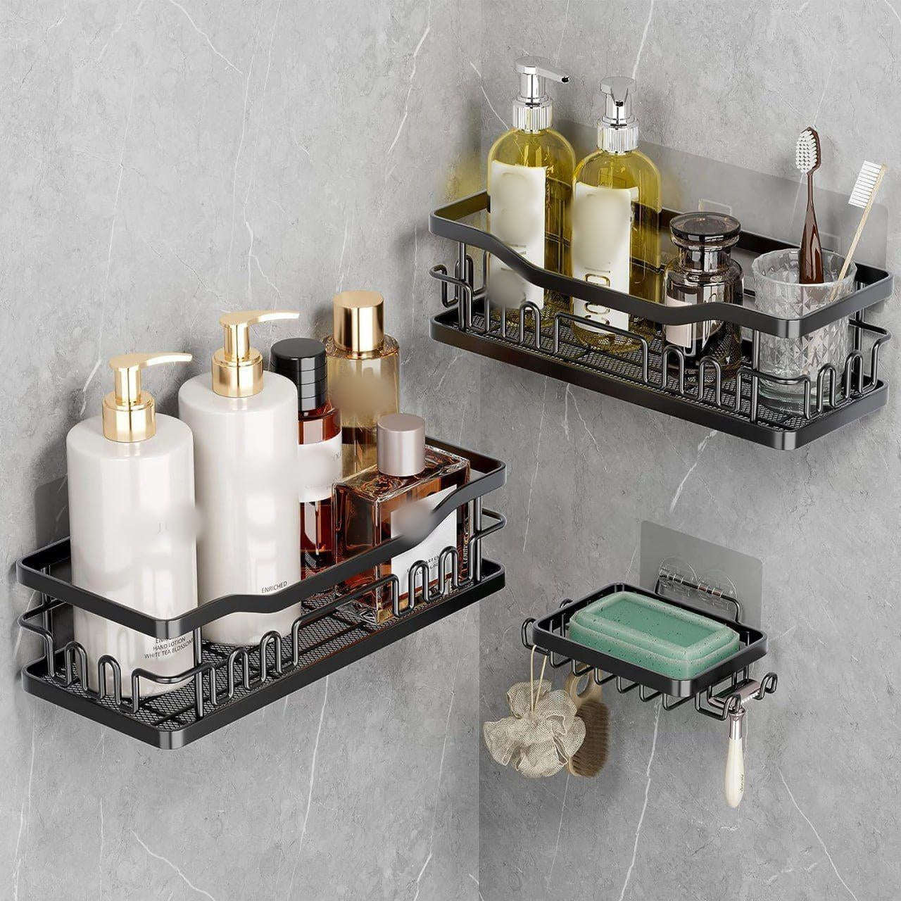 3Pcs Set Shower Caddy Shelf