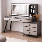 Bella dressing table with LED mirror, five drawers, and adjustable retractable vanity storage design. ✨