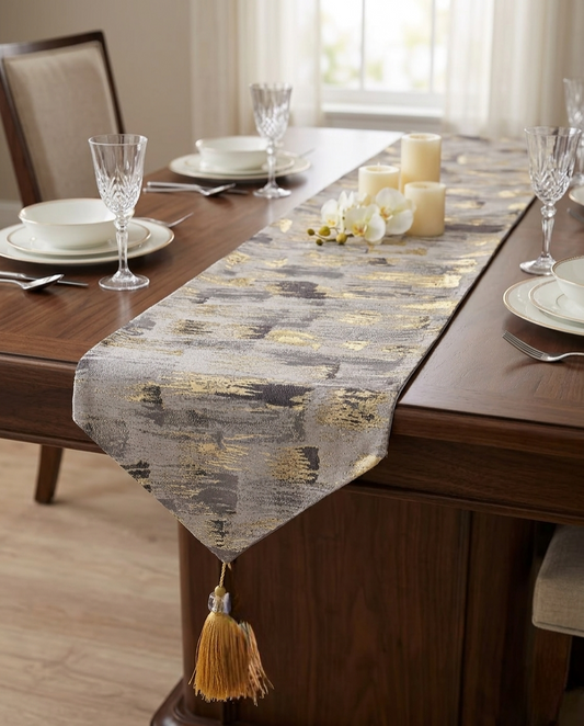 Abstract Picasso style table runner 33×180 cm for elegant dining table decoration