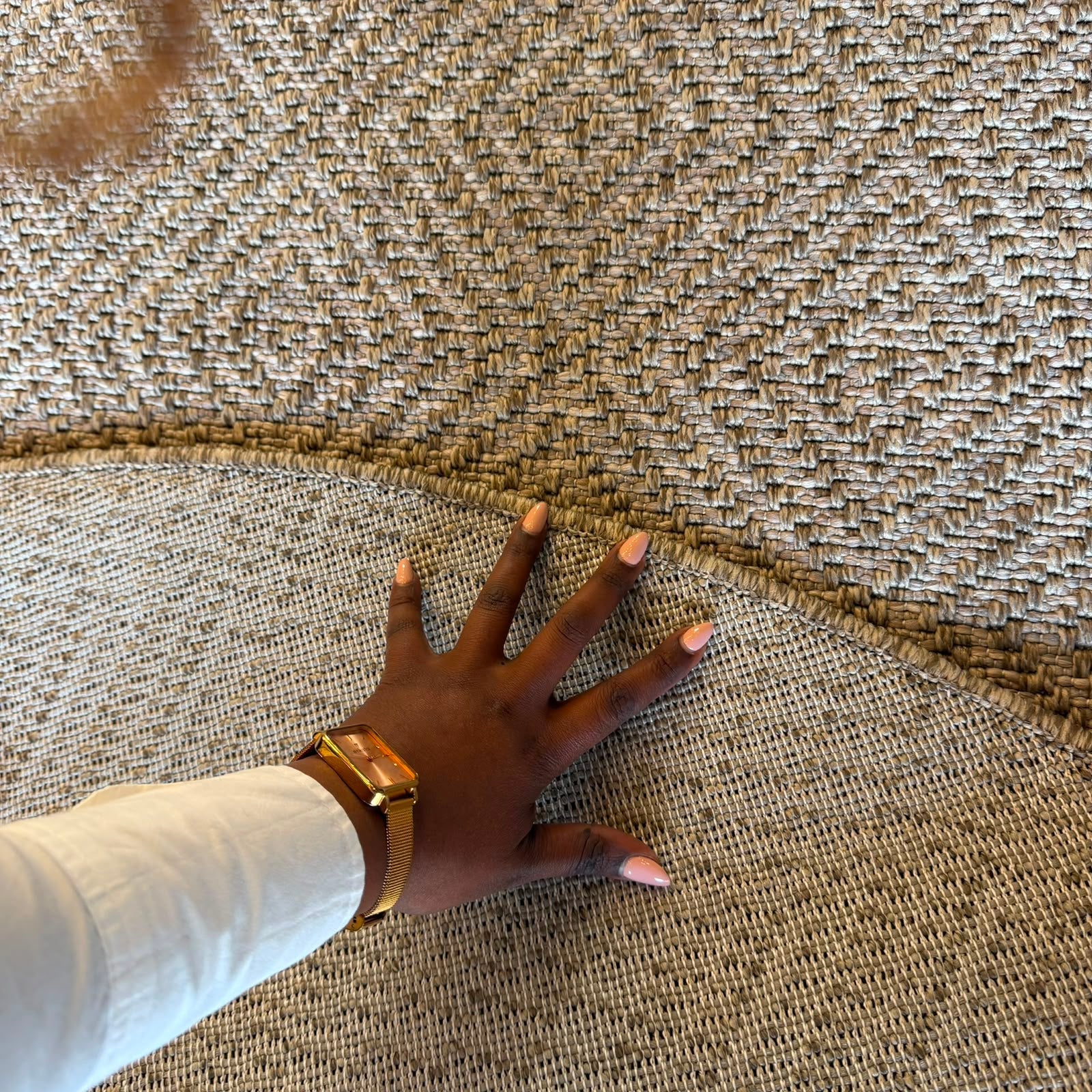 Oriental Weavers Oria Round Herringbone Flat Weave Rug KBORIE214