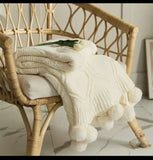 Nordic Knitted Cotton Sofa Cover With Tassel