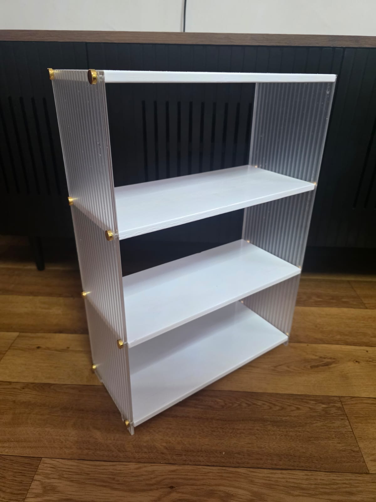 Multipurpose Wood and Acrylic Storage Rack