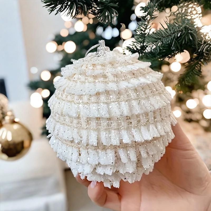6pcs Luxe White Decor Balls