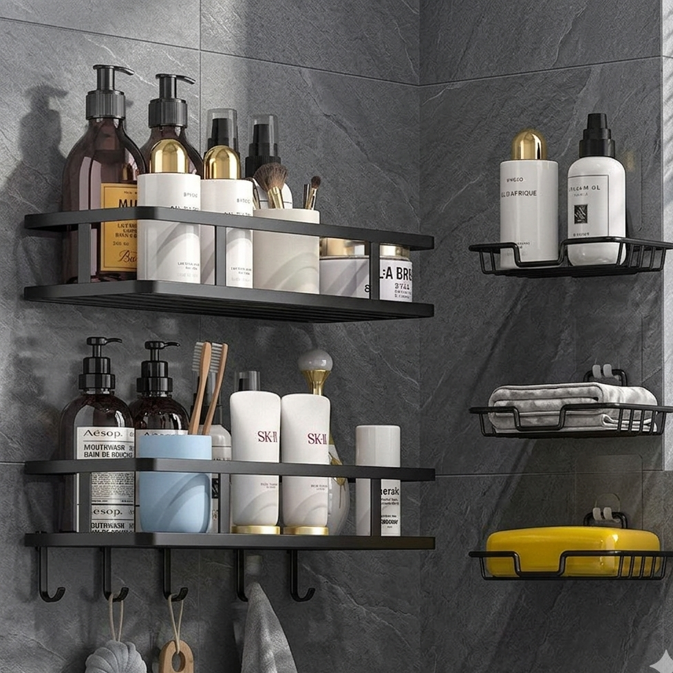 Rustproof Shower Corner Caddy With Hooks
