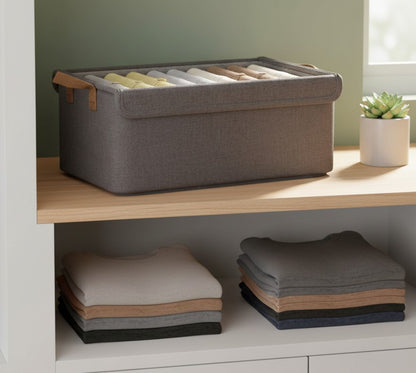 Foldable waterproof wardrobe clothes organizer with cover for home storage