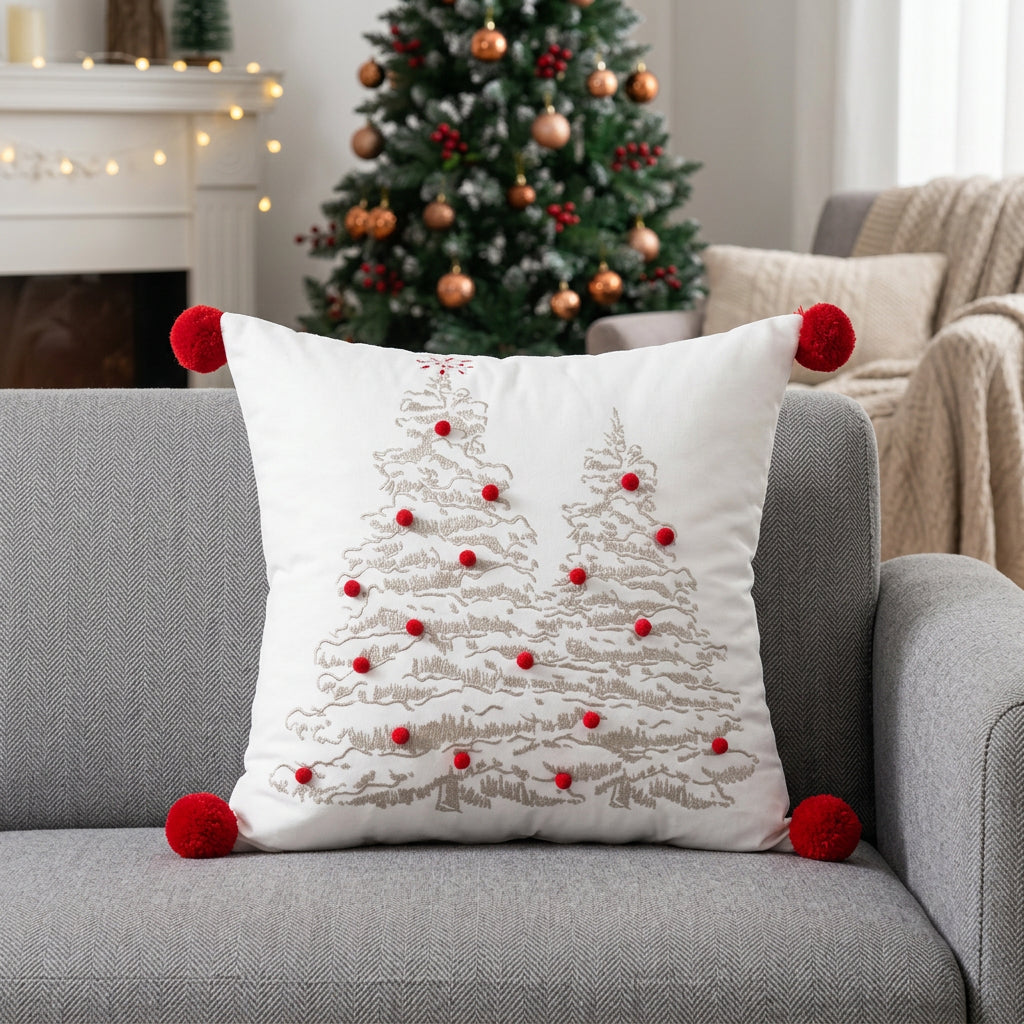 45 × 45cm Embroidered Bronzing Christmas Tree Cushion Cover for Festive Home Decor available in Nairobi, Kenya