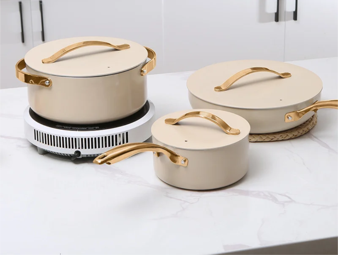 8Pcs Ceramic Cookware Set
