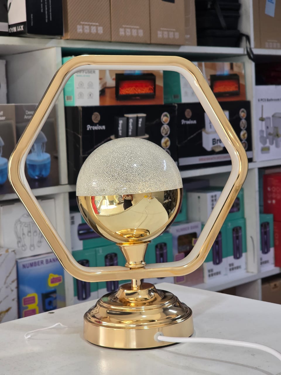 Modern Golden Frosted Glass LED Table Lamp
