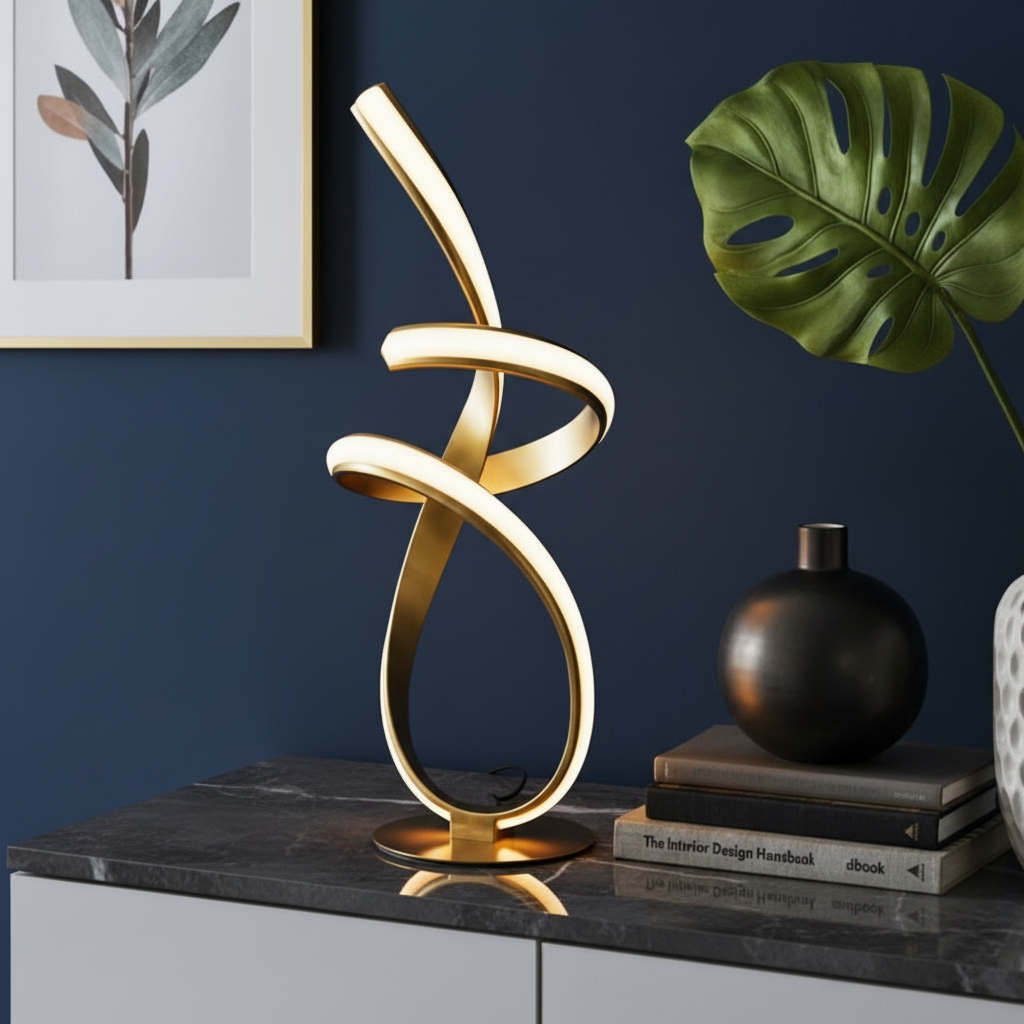 Gold Ribbon LED Table Lamp