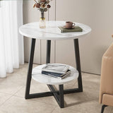 2-Layer Round Metal Frame Table