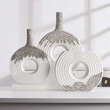 Decorative Textured White Ceramic Vase