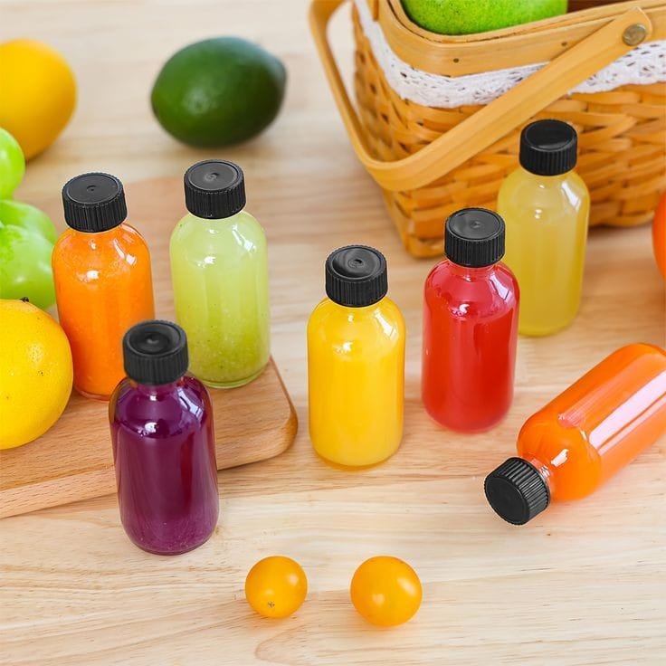 Set of 5 Gingershots Glass Bottles