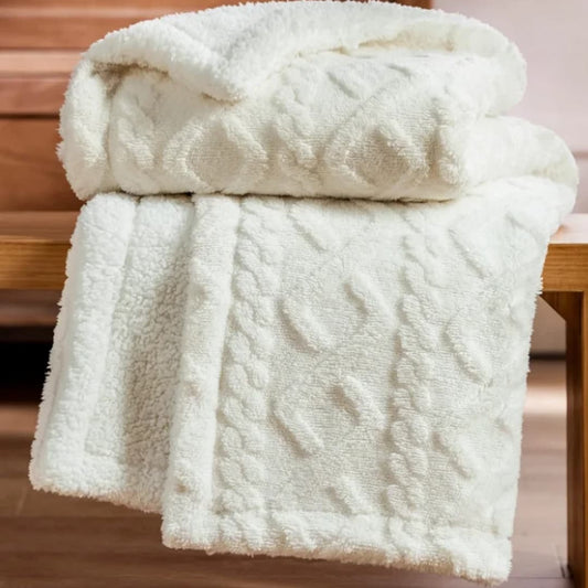Soft Sherpa fleece blanket available in 5x6 and 6x6 feet sizes