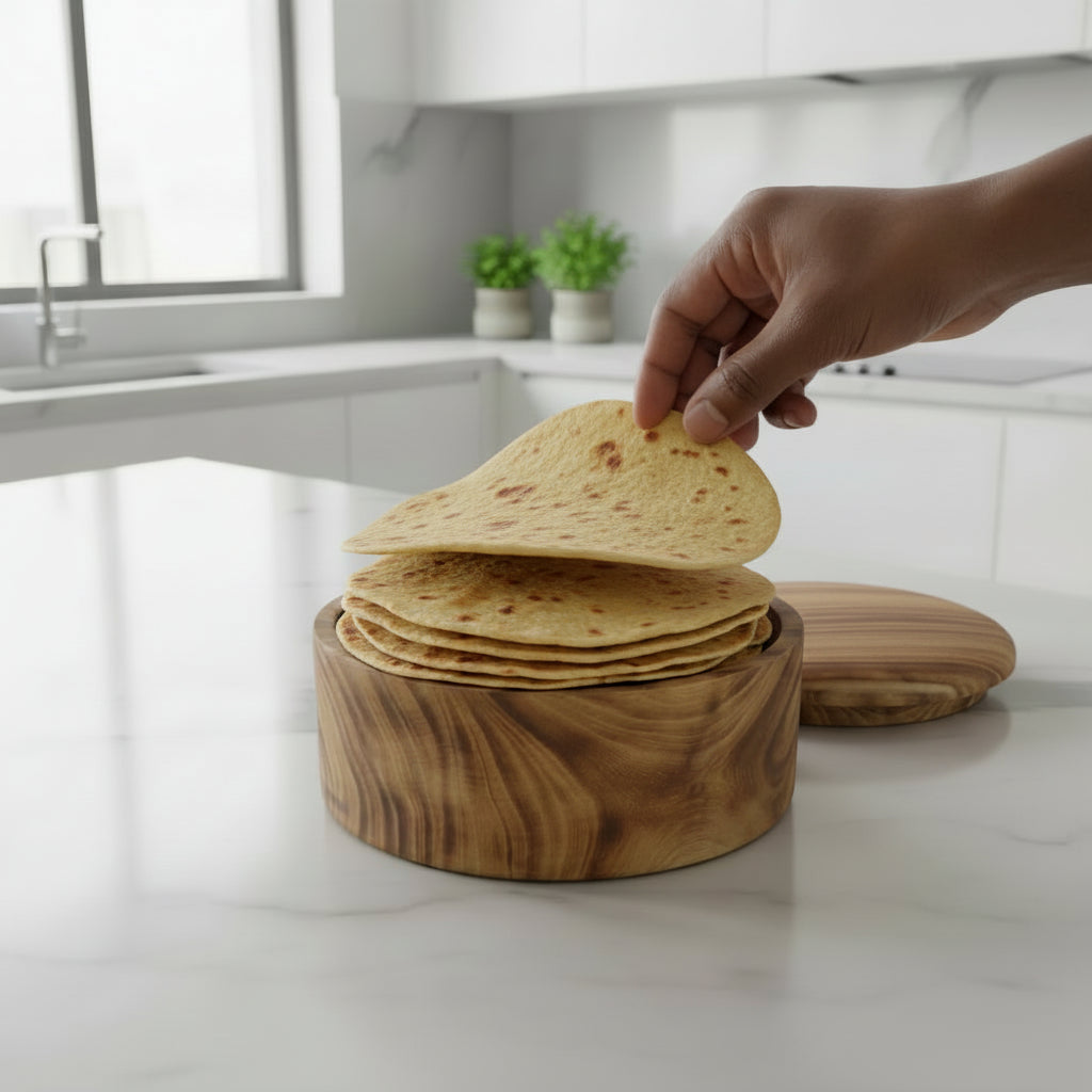 Bamboo Chapati Dish 12 × 8 Inch