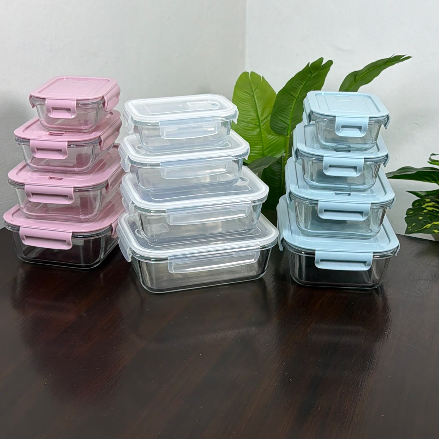 4Pc Borosilicate Glass Food Storage Container Set