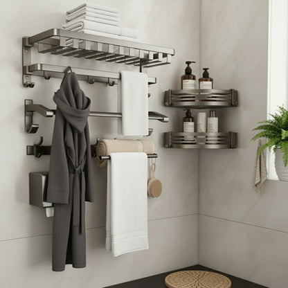 7pcs high quality rust-resistant bathroom set with racks and accessories