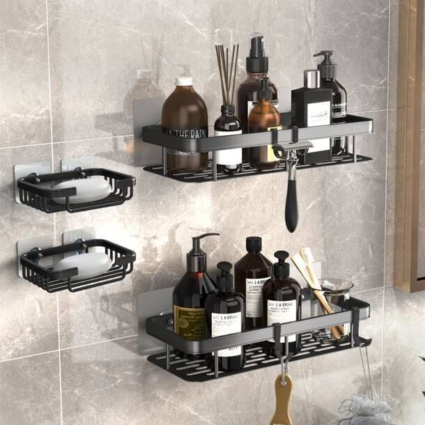 4-Piece Shower Caddy Shelf Bathroom Organizer