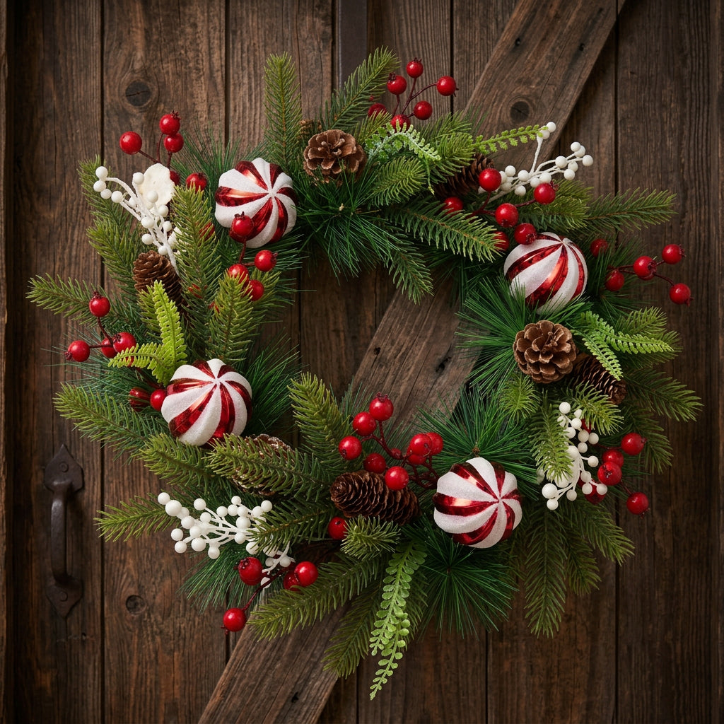 32cm Front Door Christmas Wreath Decoration