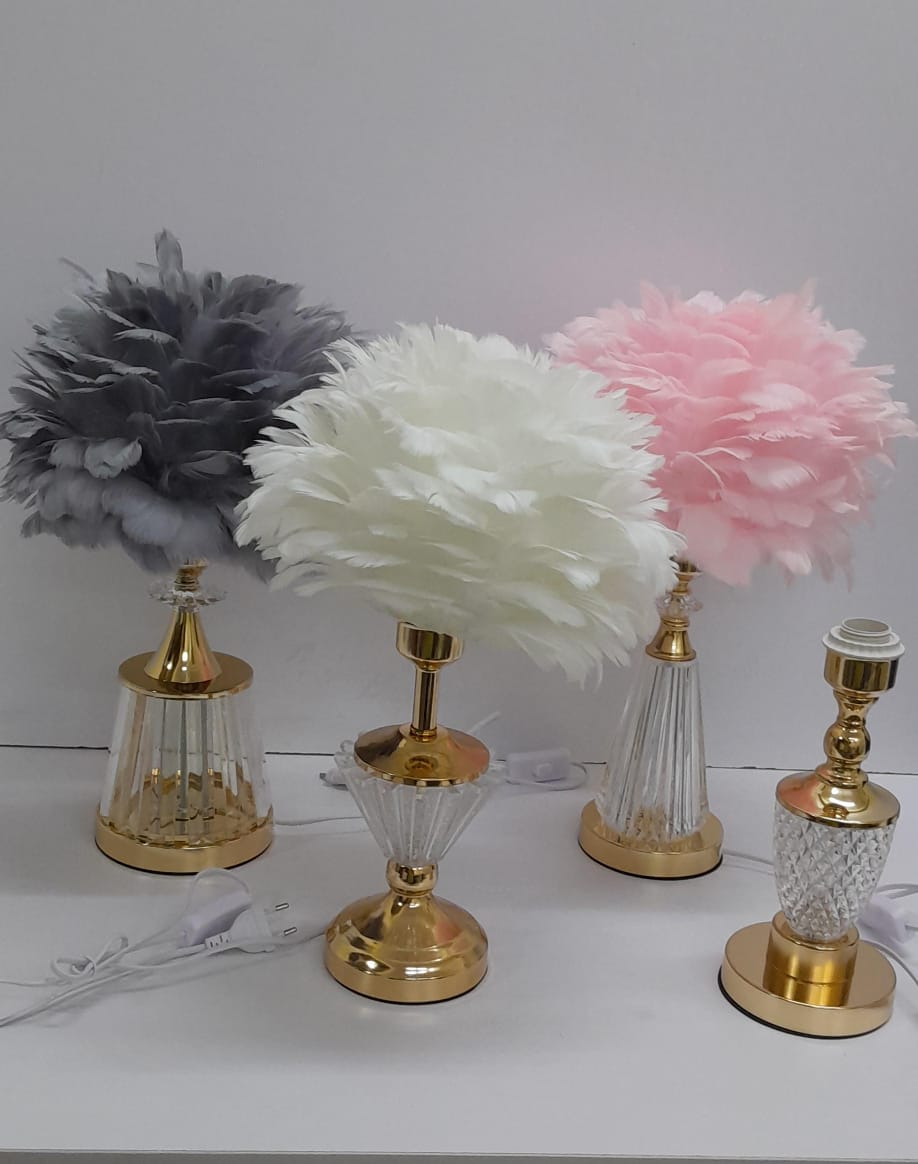 Crystal Feather Lamp Table