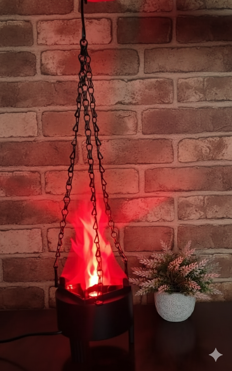 12cm Cylinder 3-Legged Hanging Chain Fireplace