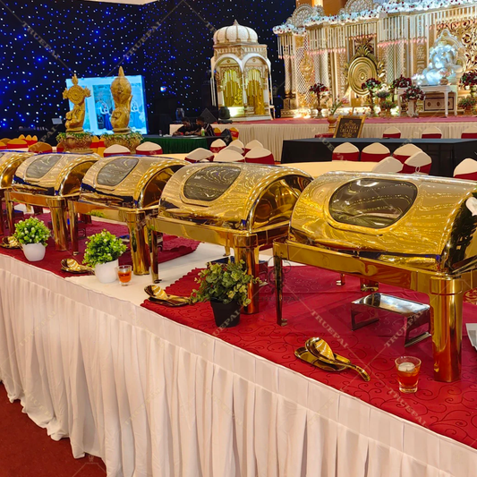 Roll Top Gold Rectangle Chafing Dish – Double