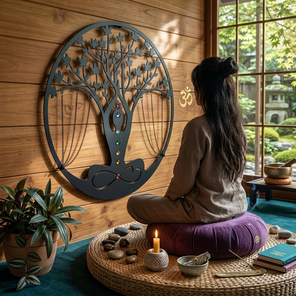 Yoga Meditation Handmade Metal Wall Décor