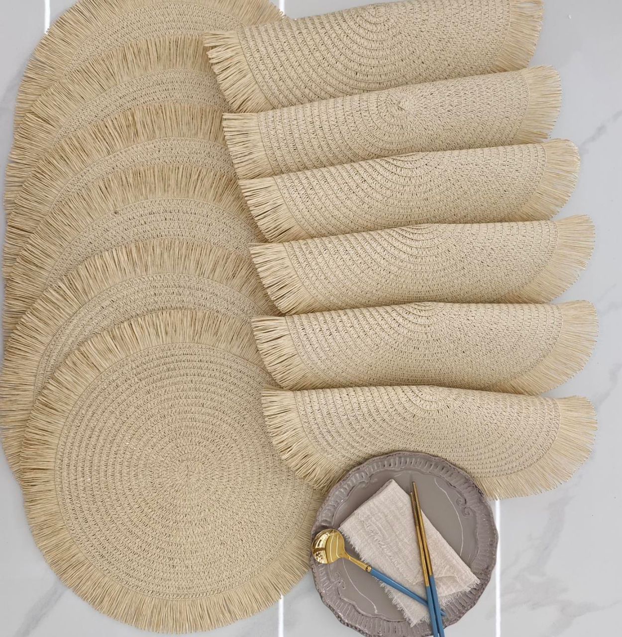 Woven Round Rattan Table Mats