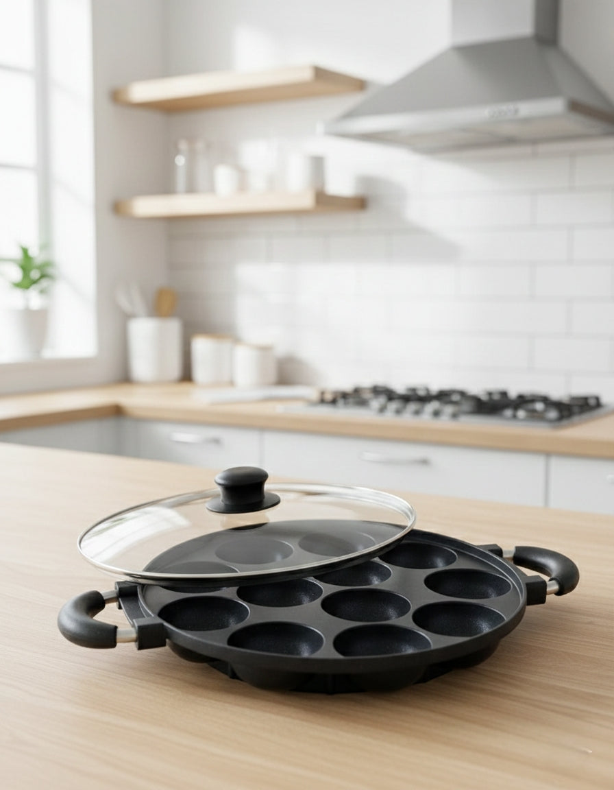 12 holes non stick round snack maker pan.
