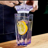 Heavy Duty Pentagonal Glass Tumbler with Straw
