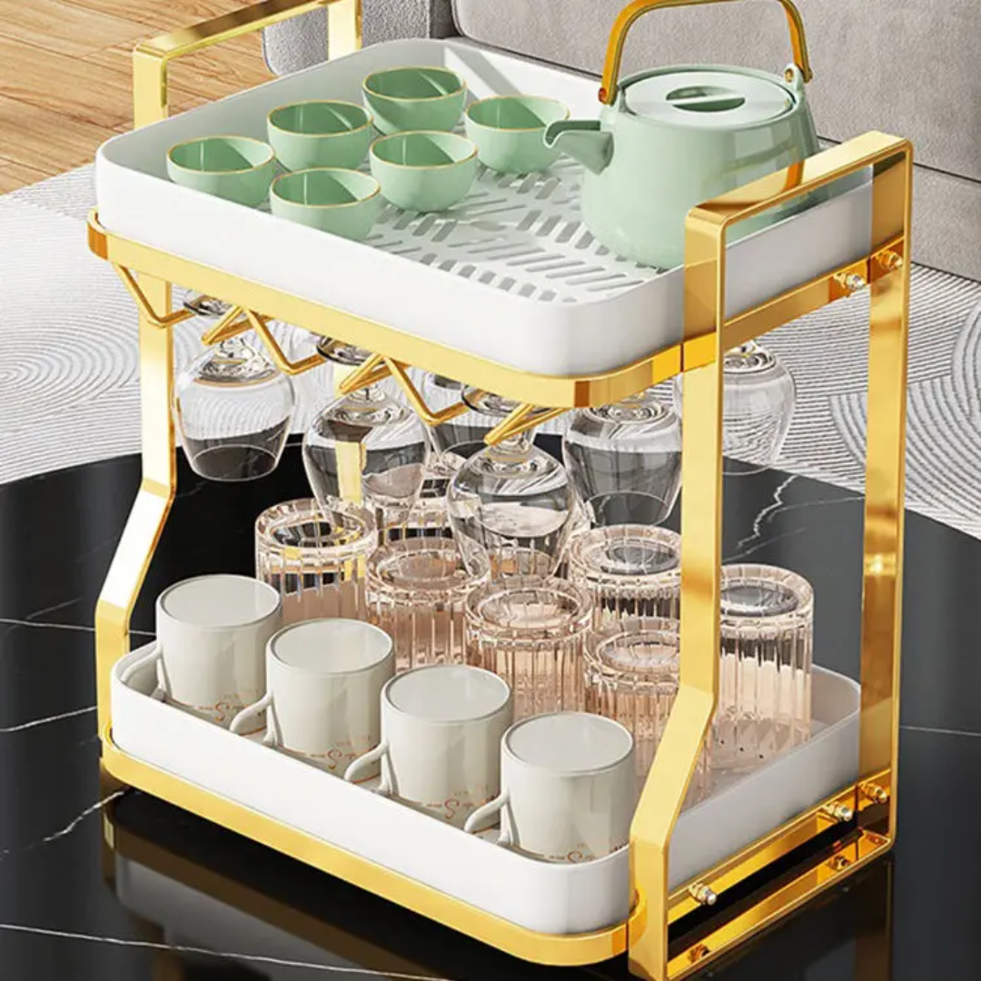 2-Tier Drying Rack With Drip Tray