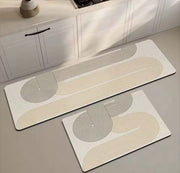 2 Piece anti-slip kitchen mat set with rubber backing in 40x60cm and 40x120cm sizes for floor protection and comfort