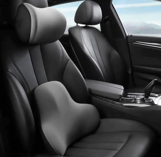 2pcs Car Headrest and Backrest Lumbar Support Set